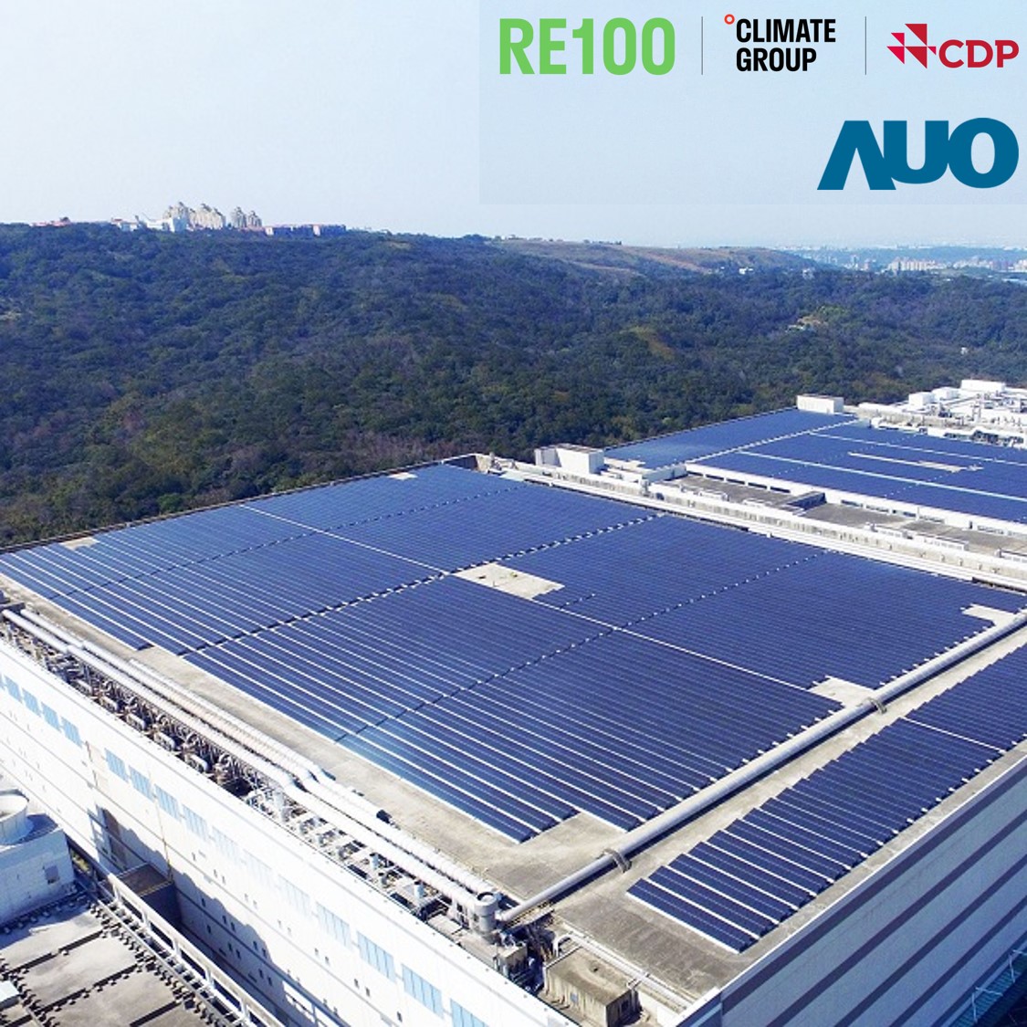 AUO Joins RE100 Initiative and Commits to 100% Renewable Energy by 2050